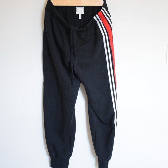Wesley Pants - Wesley Black Joggers Black and Red Stripe